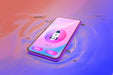 Free Smartphone With Login Page And Colorful Liquid Background Psd