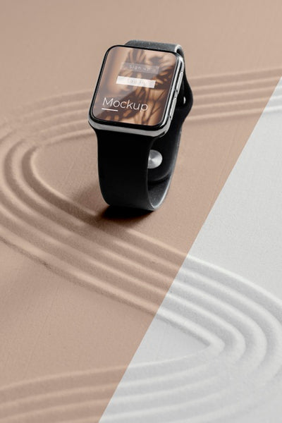 Free Smartwatch Display Mock-Up In Sand Psd