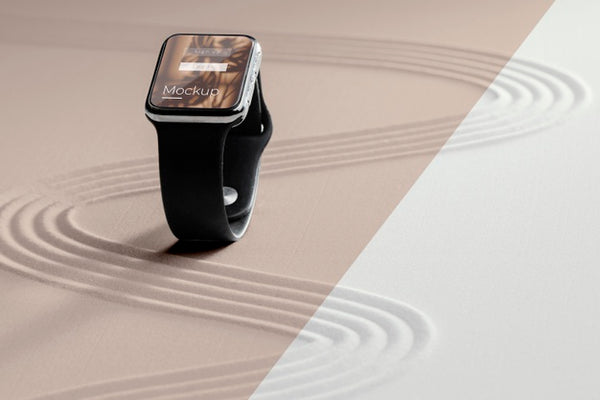 Free Smartwatch Display Mock-Up In Sand Psd