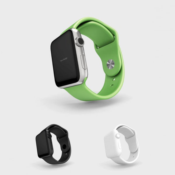 Free Smartwatch Mock Up With Green Watchstrap Psd