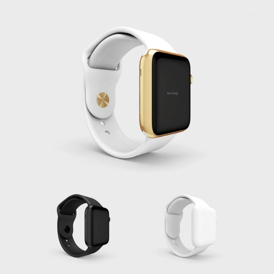 Free Smartwatch Mock Up With White Watchstrap Psd