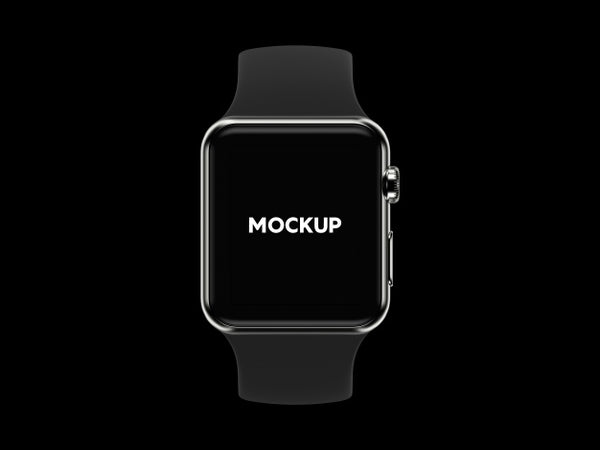 Free Smartwatch On Black Background Mock Up Design Psd
