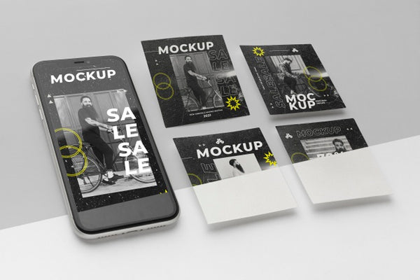 Free Social Media Posts And Smartphone Mock-Up Psd