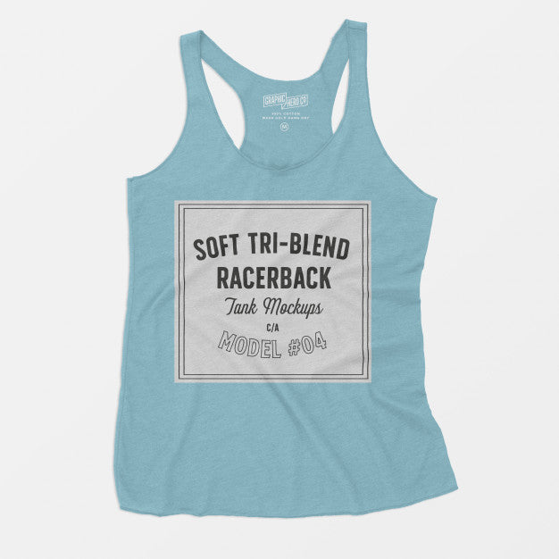 Free Soft Tri-Blend Racerback Tank Mockup Psd