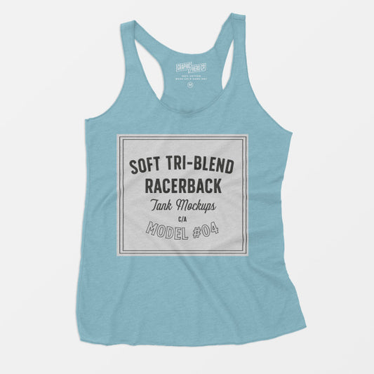 Free Soft Tri-Blend Racerback Tank Mockup Psd