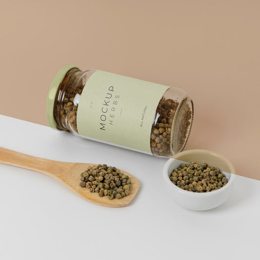 Free Spices With Label Mock-Up Assortment Psd