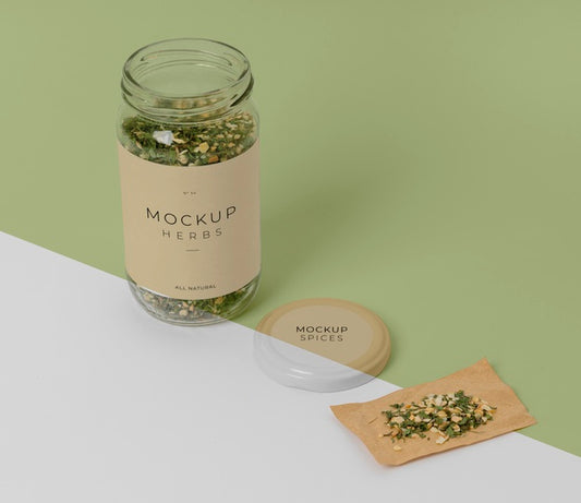 Free Spices With Label Mock-Up Assortment Psd