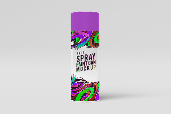 Free Spray Paint Can Mock-Up