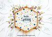 Free Spring Mockup With Hexagonal Frame Psd