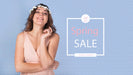 Free Spring Sale Mockup With Stylish Woman Psd