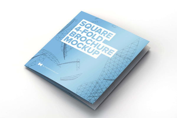 Free Square 4-Fold Brochure Mockup