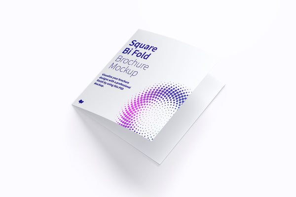 Free Square Bi Fold Brochure Mockup 01