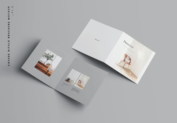 Free Square Bifold Brochure Mockup