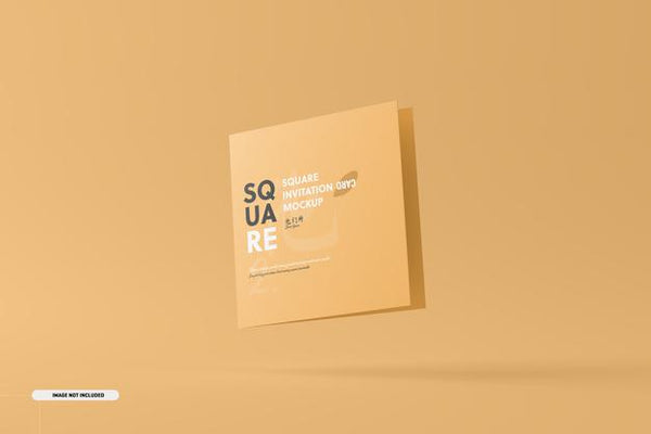 Free Square Bifold Invitation Card Mockup Psd