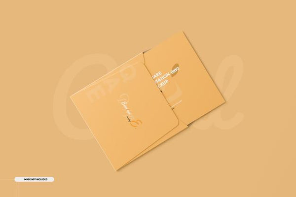 Free Square Bifold Invitation Card Mockup Psd