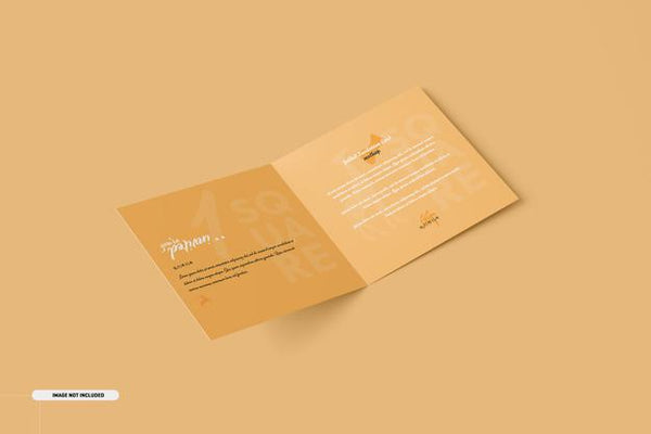 Free Square Bifold Invitation Card Mockup Psd