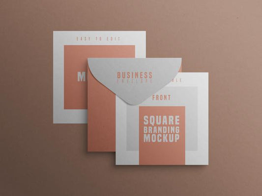 Free Square Branding Mockup With Business Card And Envelop Psd