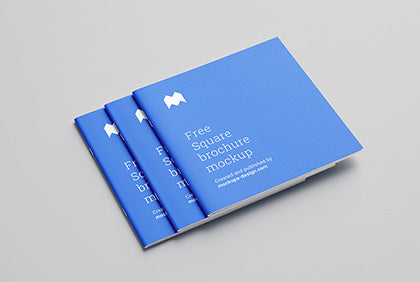 Free Square Brochure Mockup