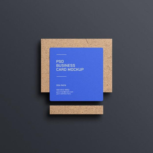 Free Square Business Card Mockup Psd