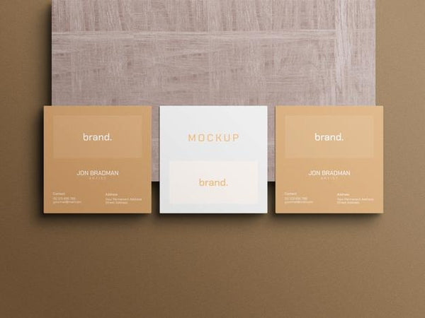 Free Square Business Card Mockup Psd