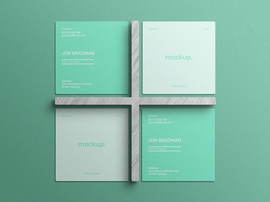 Free Square Business Card Mockup Psd