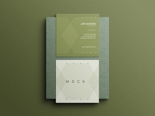 Free Square Business Card Mockup Psd
