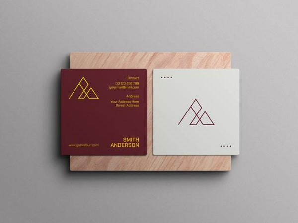 Free Square Business Card Mockup Psd