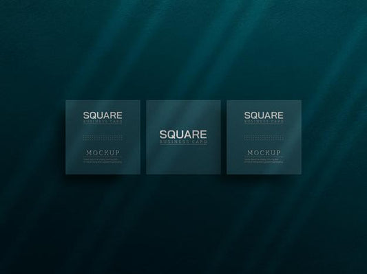 Free Square Business Card Mockup With Letterpress Effect Psd
