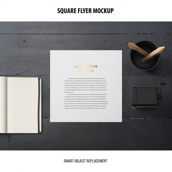 Free Square Flyer Mockup Psd