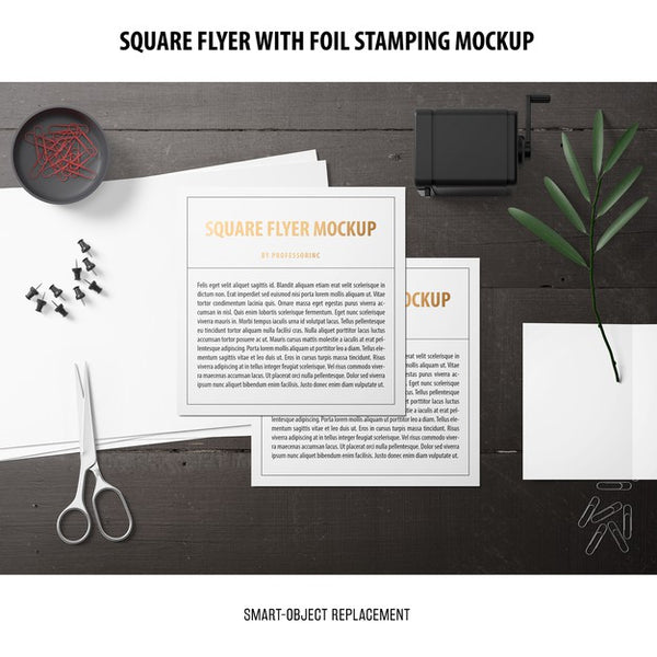 Free Square Flyer Mockup Psd