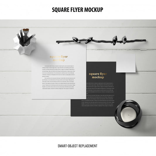 Free Square Flyer Mockup Psd