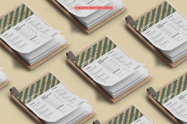 Free Square Food Menus On A Wooden Board Pattern Mockup Psd