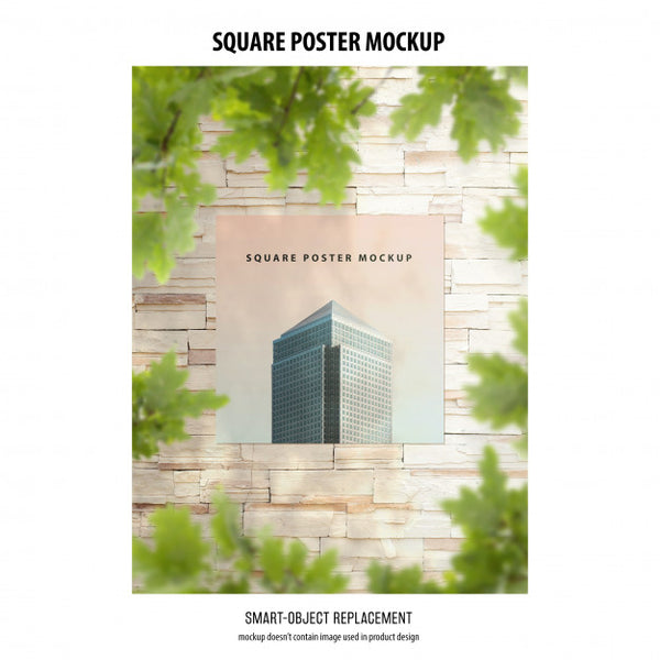 Free Square Poster Mockup Psd