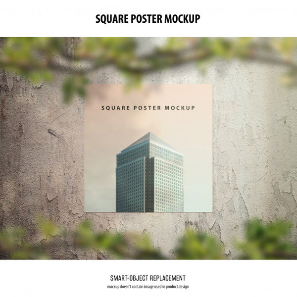 Free Square Poster Mockup Psd