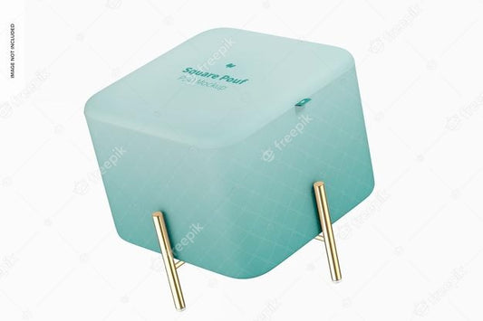 Free Square Pouf Mockup, Floating Psd