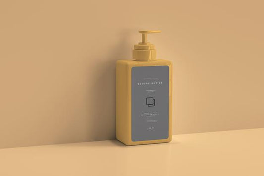 Free Square Pump Bottle Mockup Psd