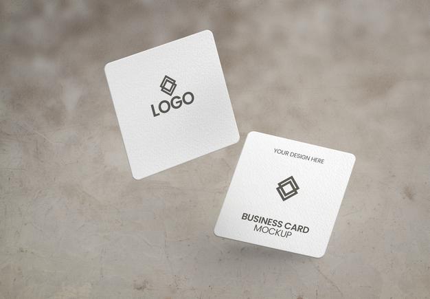 Free Square Shape Business Card Mockup Psd