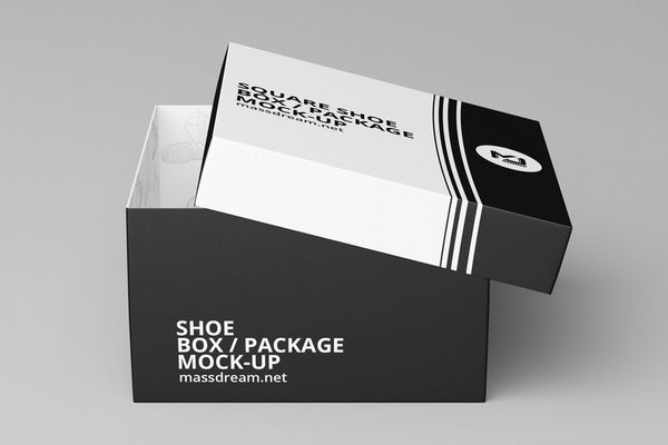 Free Square Shoe Box Mock-Up