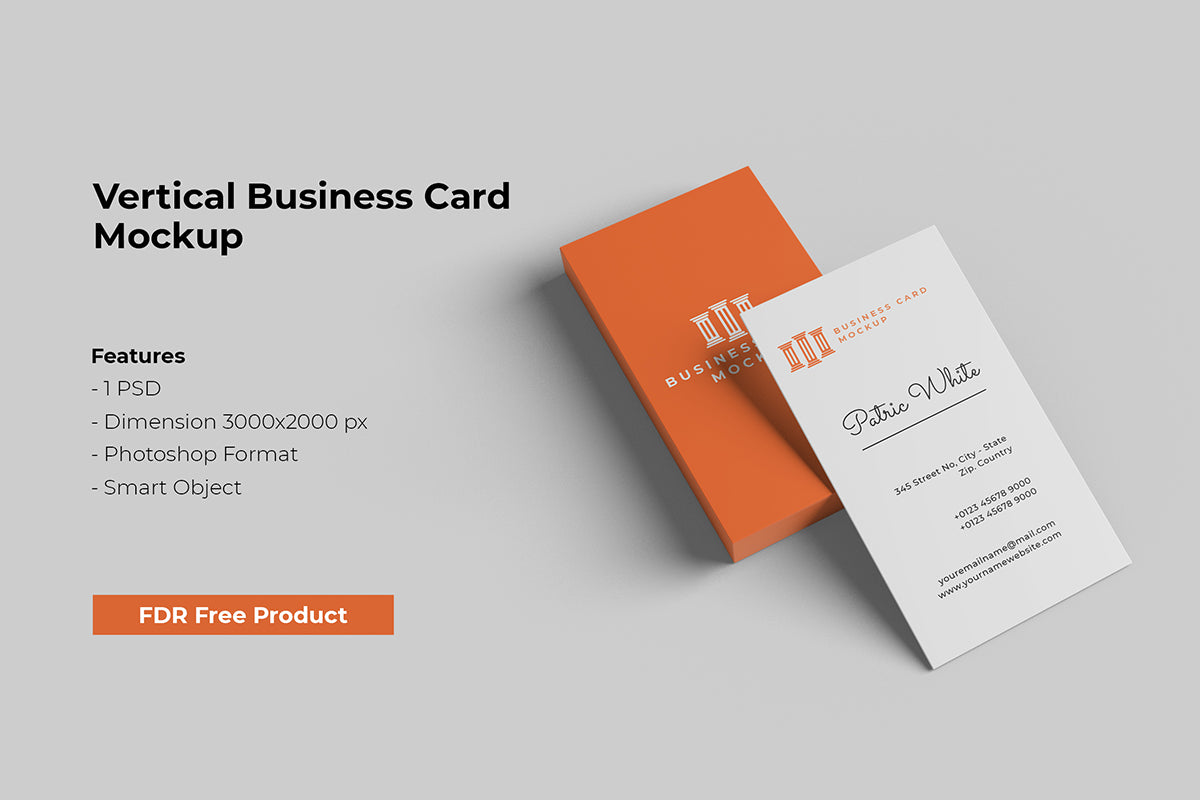 Free Stack Vertical Business Card Mockup – DreamBundles