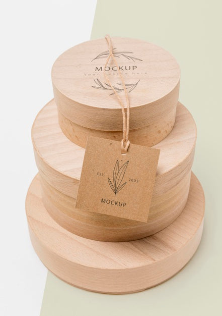 Free Stacked Eco-Friendly Packaging Cardboard Boxes Mock-Up Psd