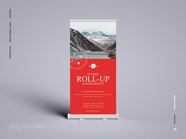 Free Standee Roll-Up Banner Mockup