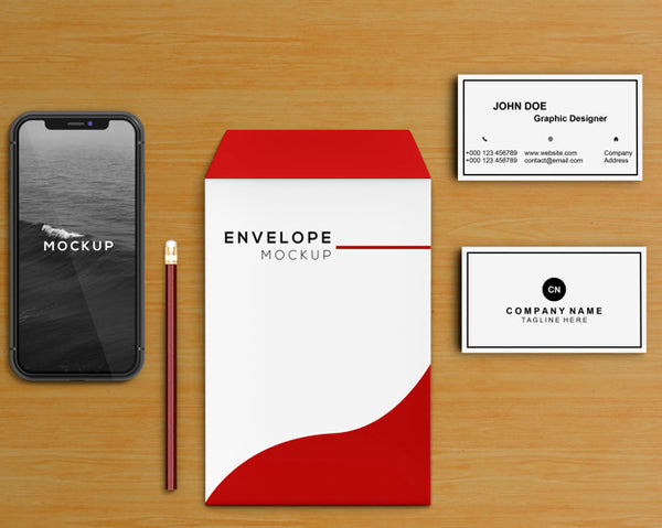 Free Stationery Concept With Envelope And Smartphone Mockup Psd