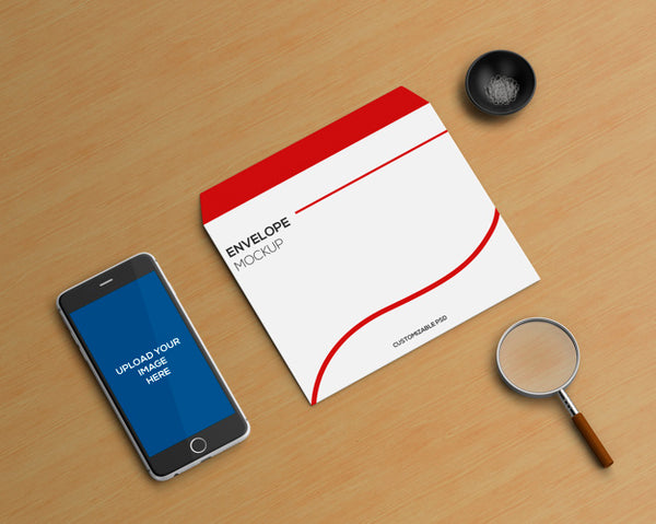 Free Stationery Concept With Envelope And Smartphone Mockup Psd