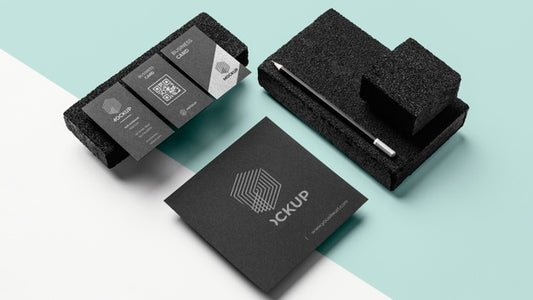 Free Stationery Mock-Up With Dark Stone Psd