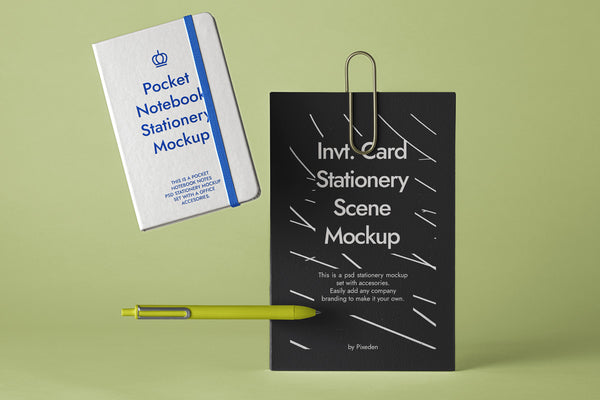 Free Stationery Psd Notebook Mockup Scene
