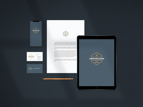 Free Stationery Scene Psd Mockup