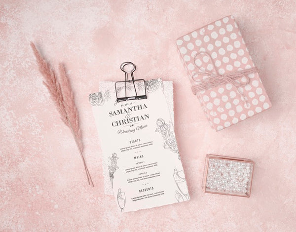 Free Stationery Wedding Invitation Concept Psd