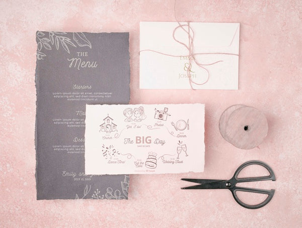 Free Stationery Wedding Invitation Concept Psd