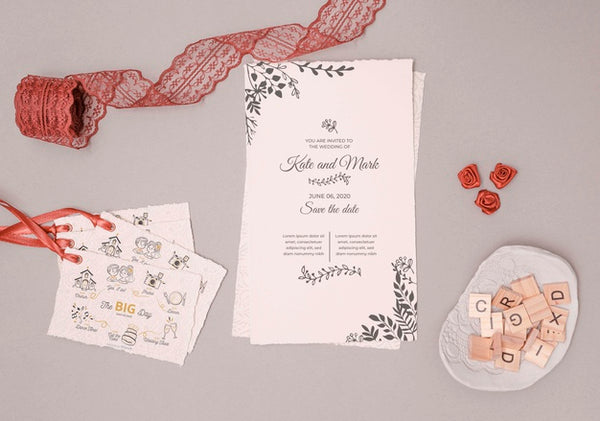 Free Stationery Wedding Invitation Psd