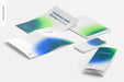 Free Stationery With Devices Mockup, Perspective View Psd